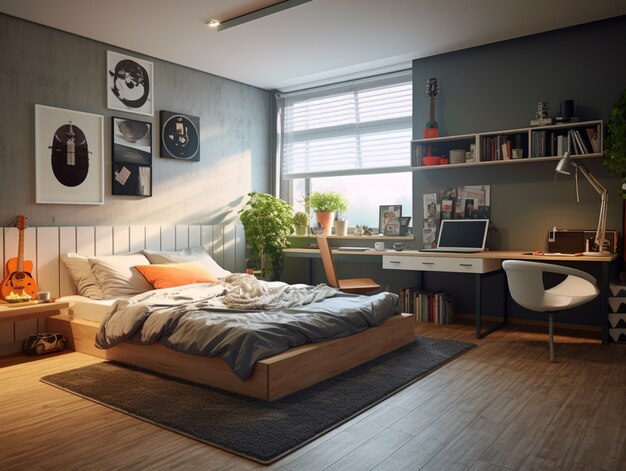 Praktyczne rozwiązania dla małych przestrzeni – łóżko piętrowe z biurkiem